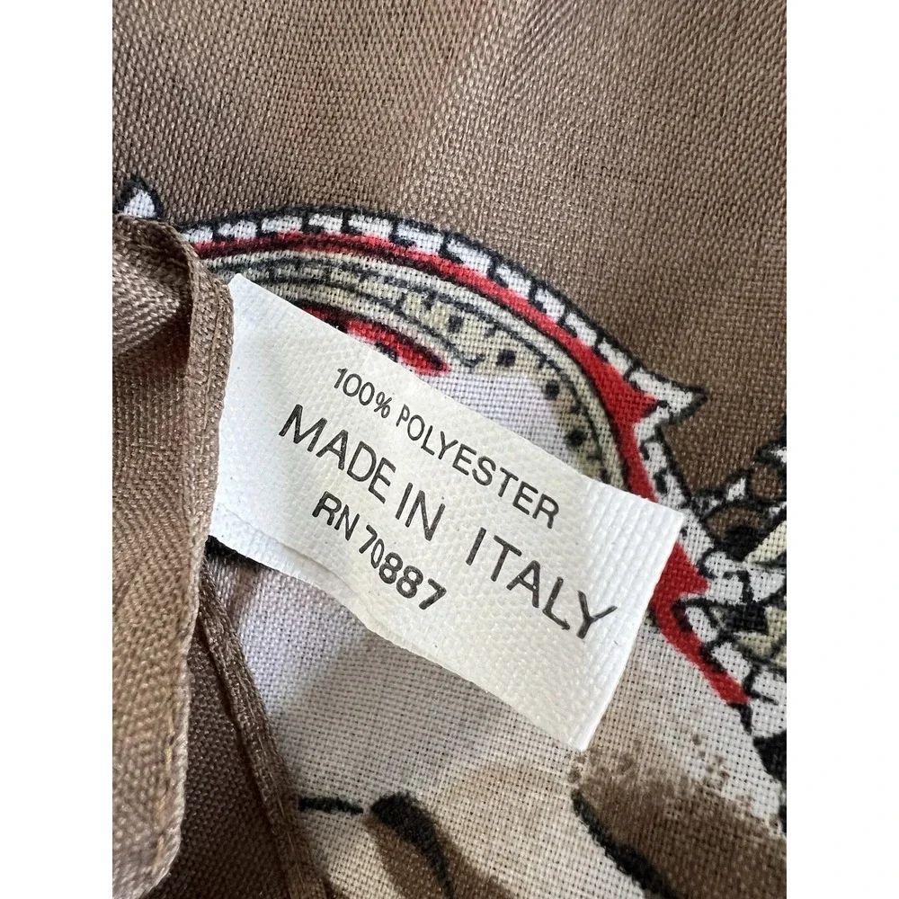 Vintage Made In‎ Italy Scarf Polyester Floral Multicolor 30